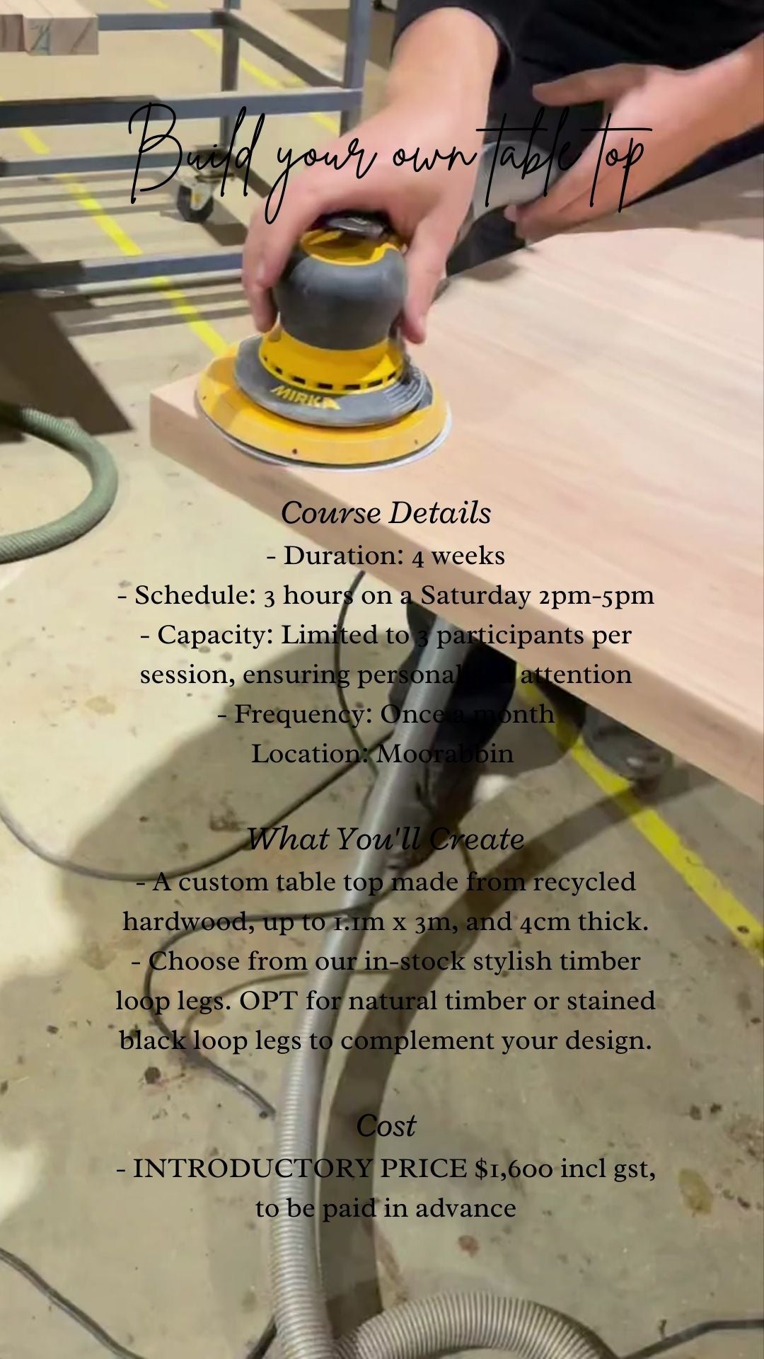 Build Your Own Table Top 12 Hour Course over 4 Days