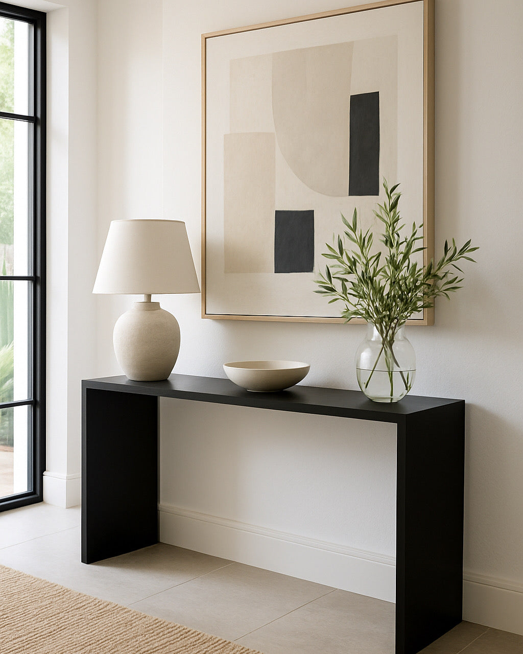 Available Now - Erskine Black Solid Timber Entryway Console