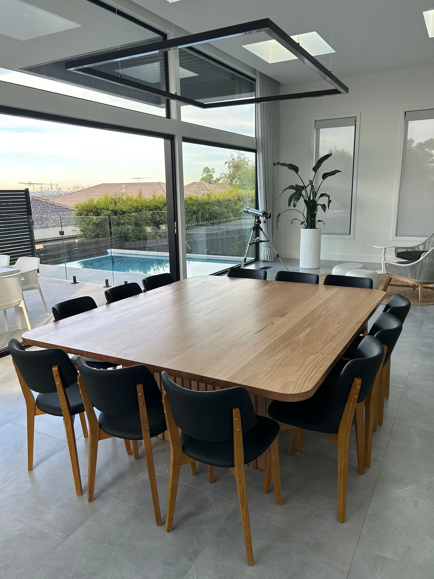 Kyoto Flute Square Dining Table Lumber Furniture