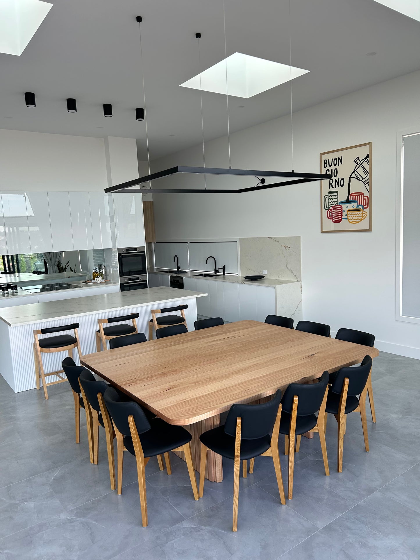 Kyoto Flute Square Dining Table Lumber Furniture
