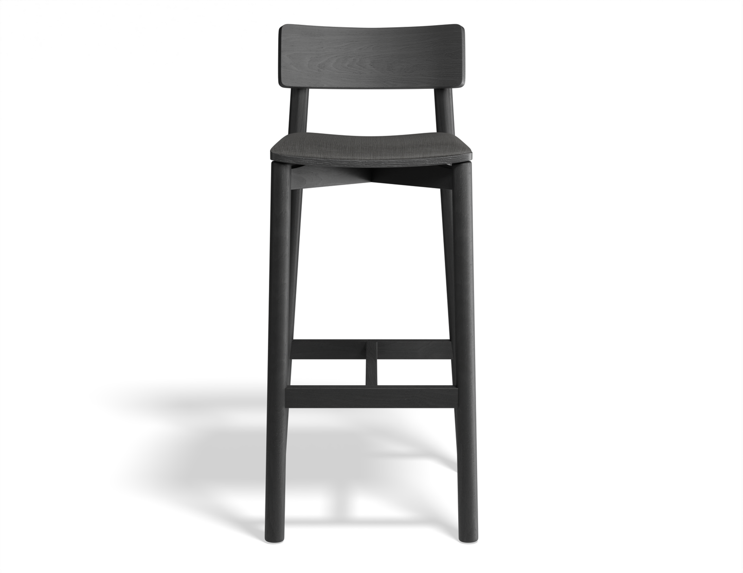 Riviera Bar Stool Black Ash with upholstered padded seat