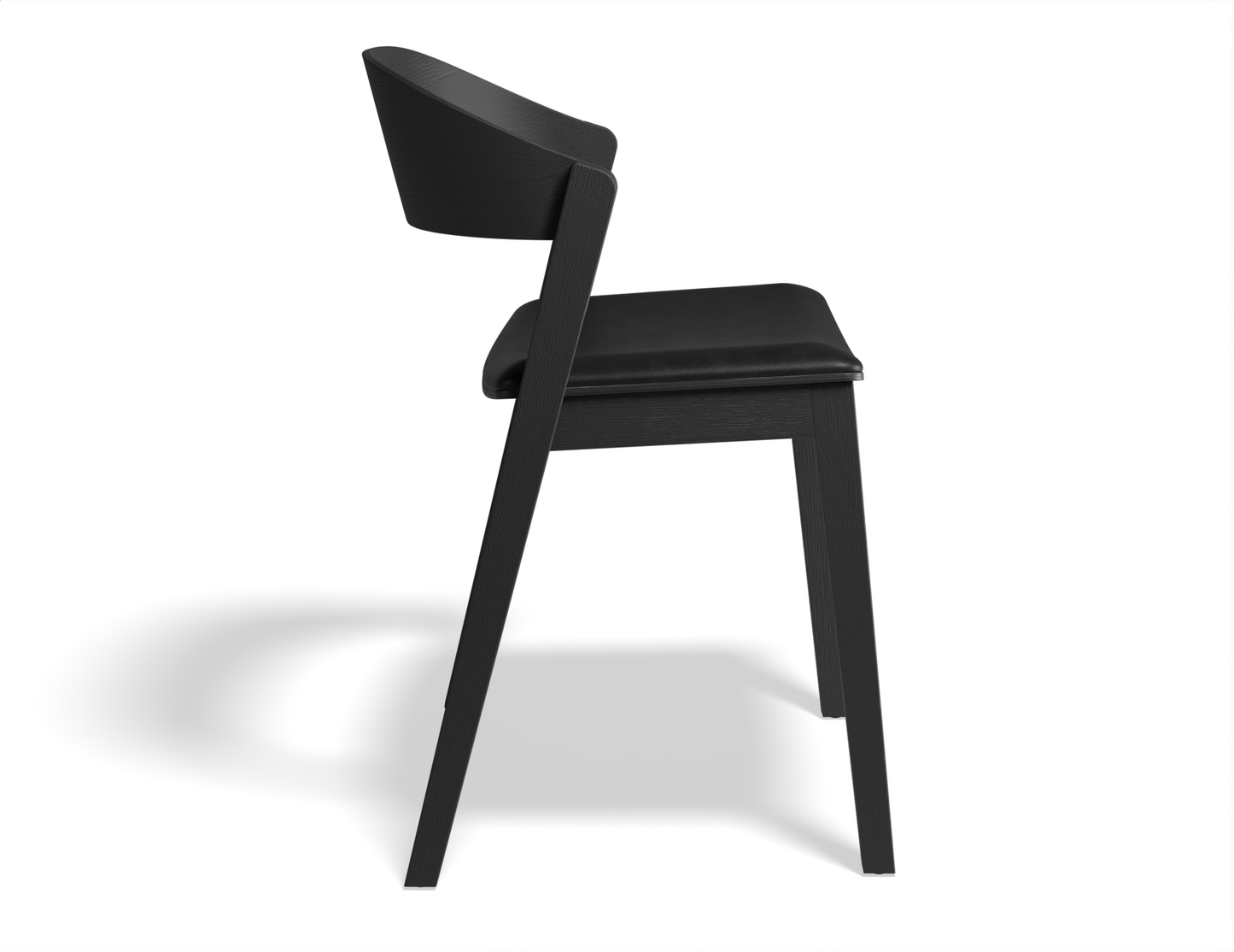 Asher Dining Chair Black Ash with Padded Seat