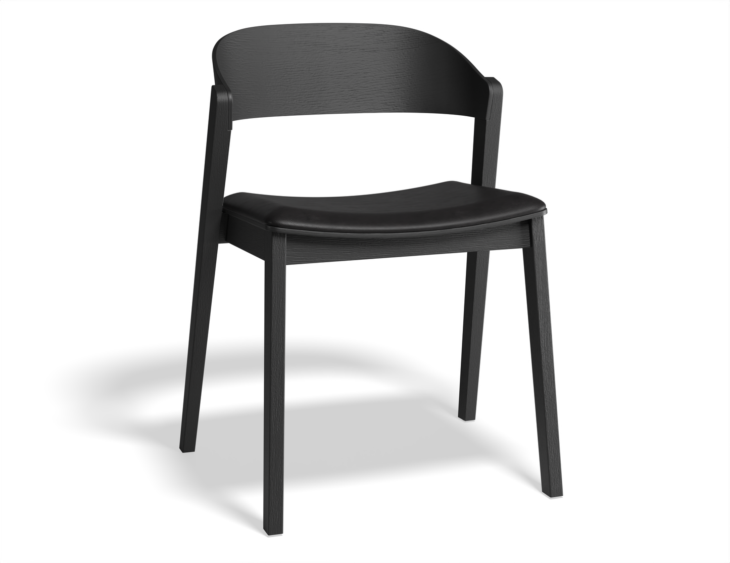 Asher Dining Chair Black Ash with Padded Seat