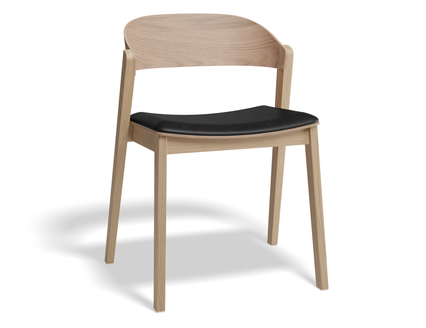 Asher Dining Chair Natural Ash with Padded Black Seat