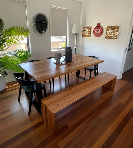 Reclaimed Timber Table & Bench Seat Lumber Furniture