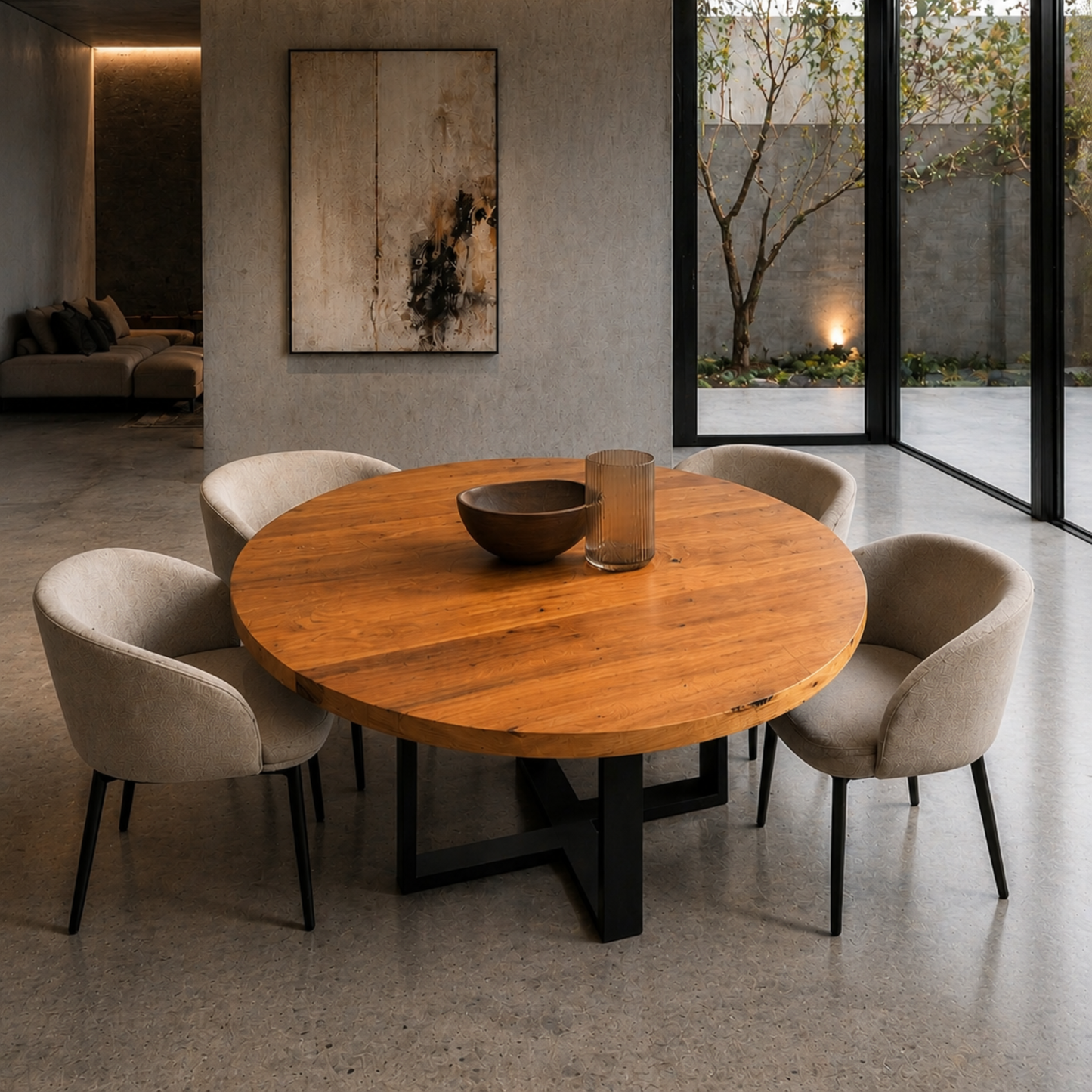 Available Now - Bespoke 1.5m Round Timber Dining Table Blackbutt