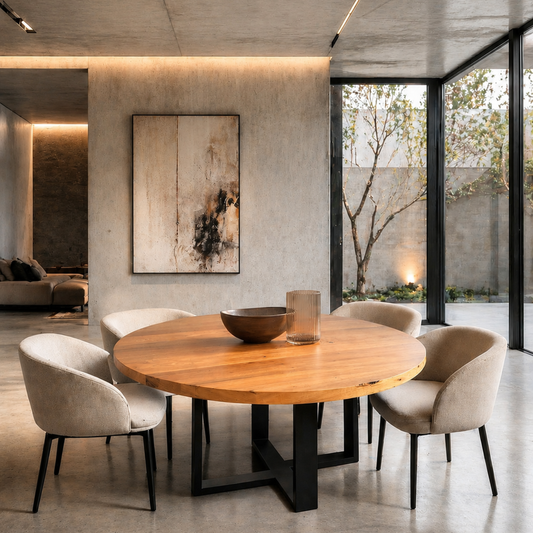 Available Now - Bespoke 1.5m Round Timber Dining Table Blackbutt
