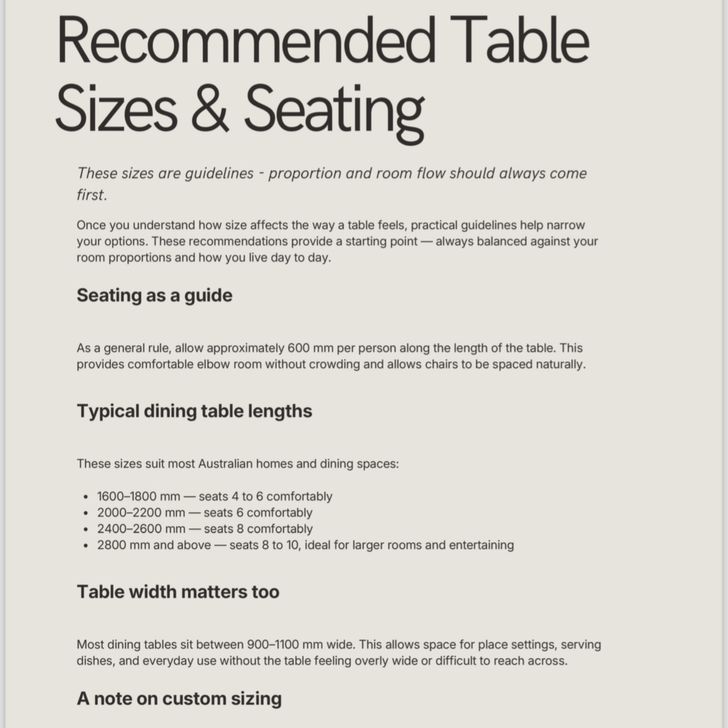 The Custom Dining Table Planner