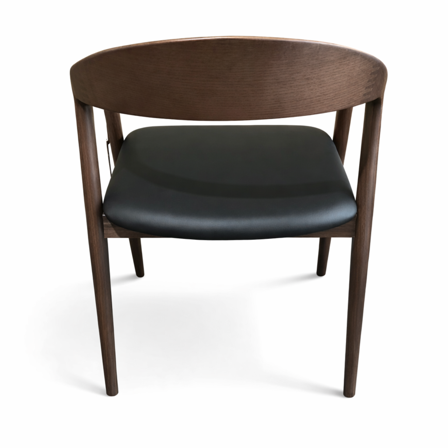 Belvedere Dining Chair — Ash Stained Walnut with Upholstered Leather Seat