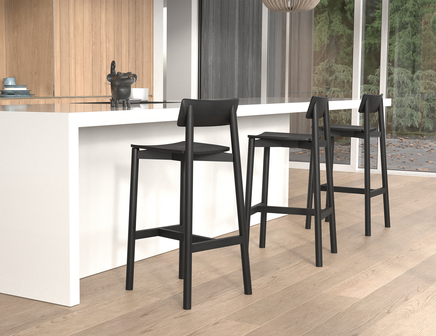 Riviera Bar Stool Black Ash