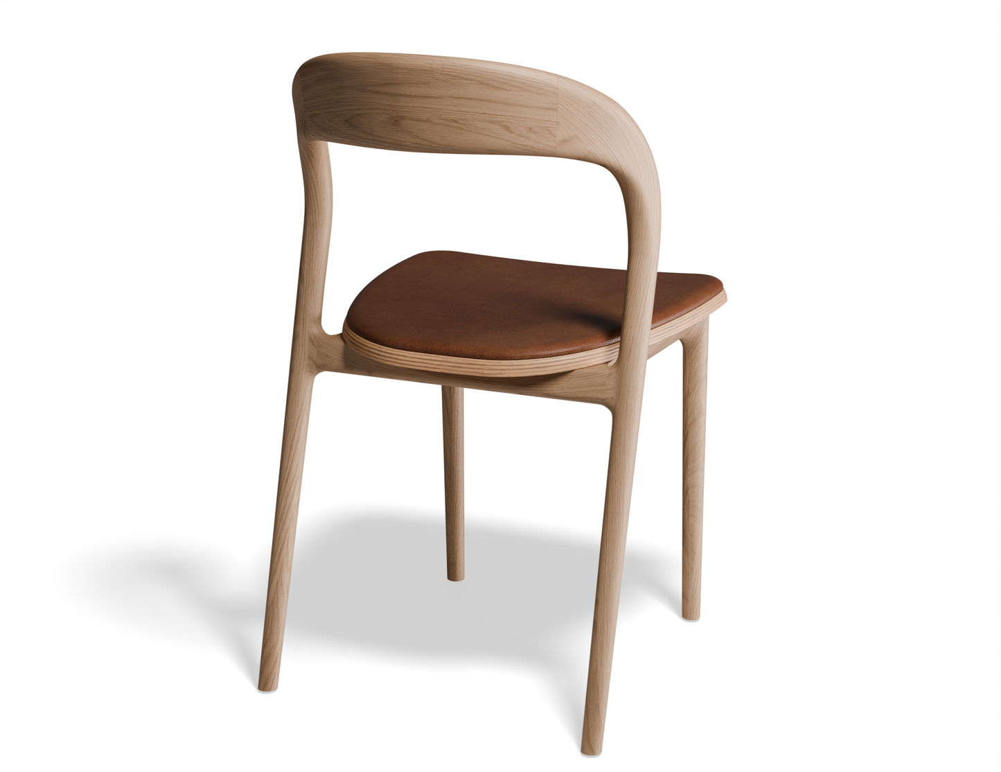 Ava Dining Chair Natural Ash with Tan Padded Seat