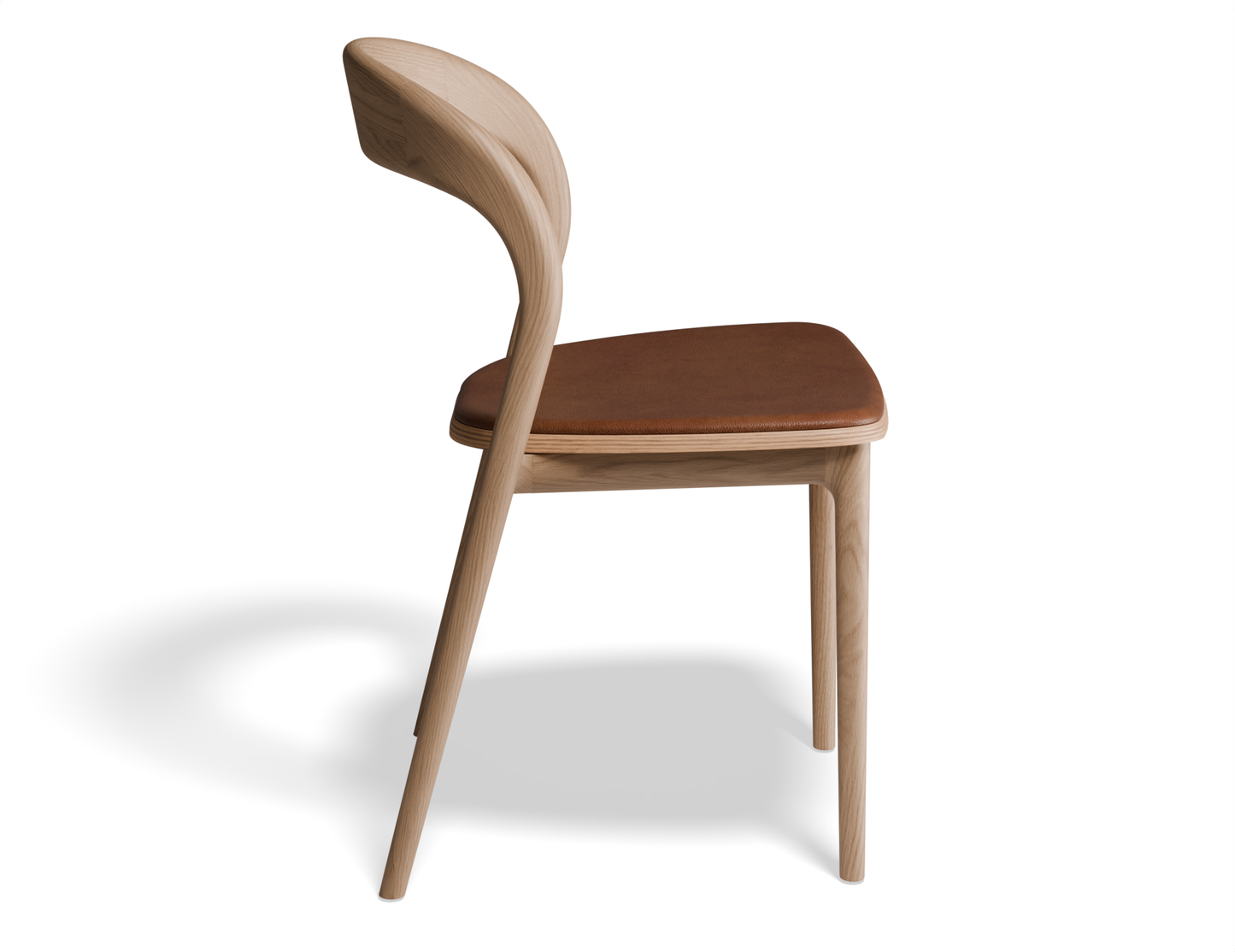 Ava Dining Chair Natural Ash with Tan Padded Seat