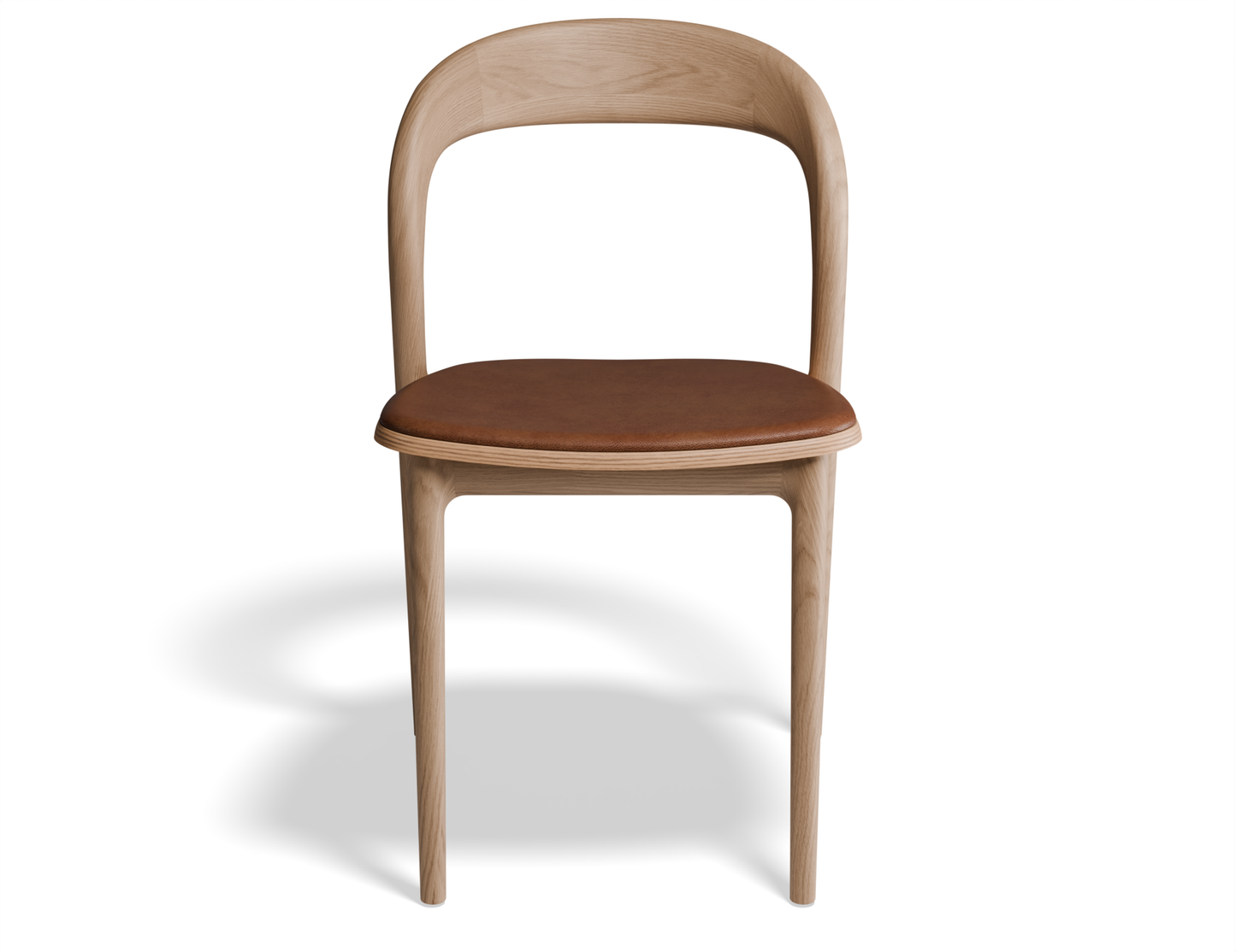 Ava Dining Chair Natural Ash with Tan Padded Seat