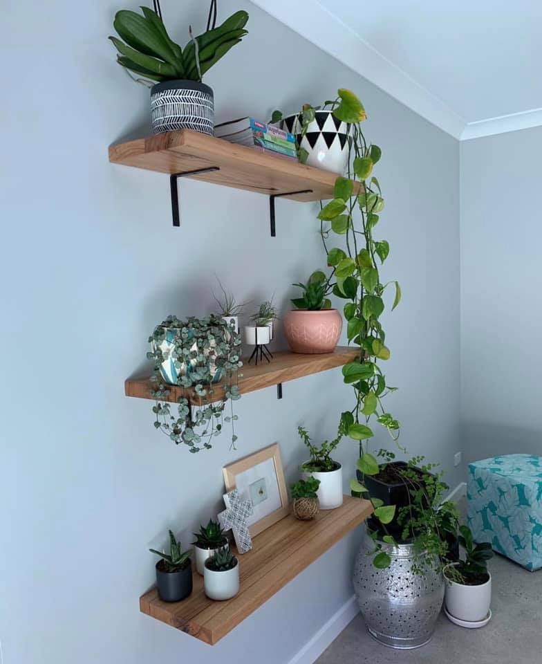 Timber Shelves - floating or add brackets