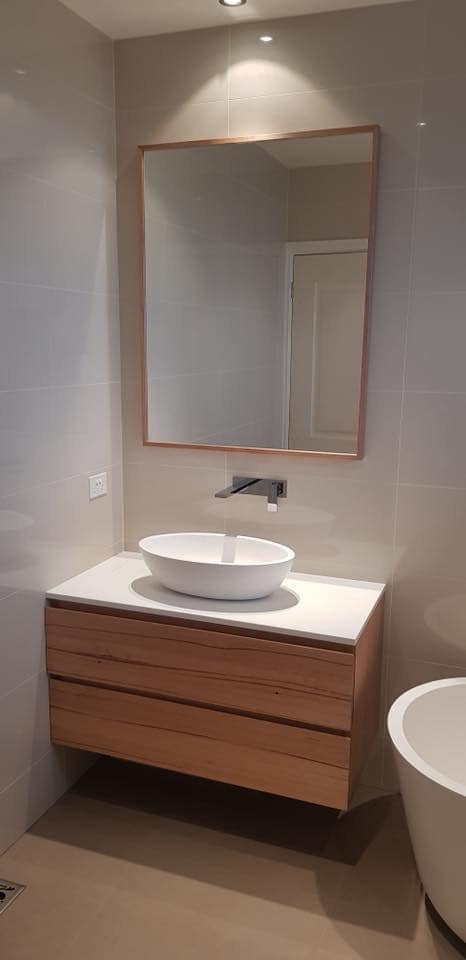 Como Solid Timber Bathroom Vanity - Floating