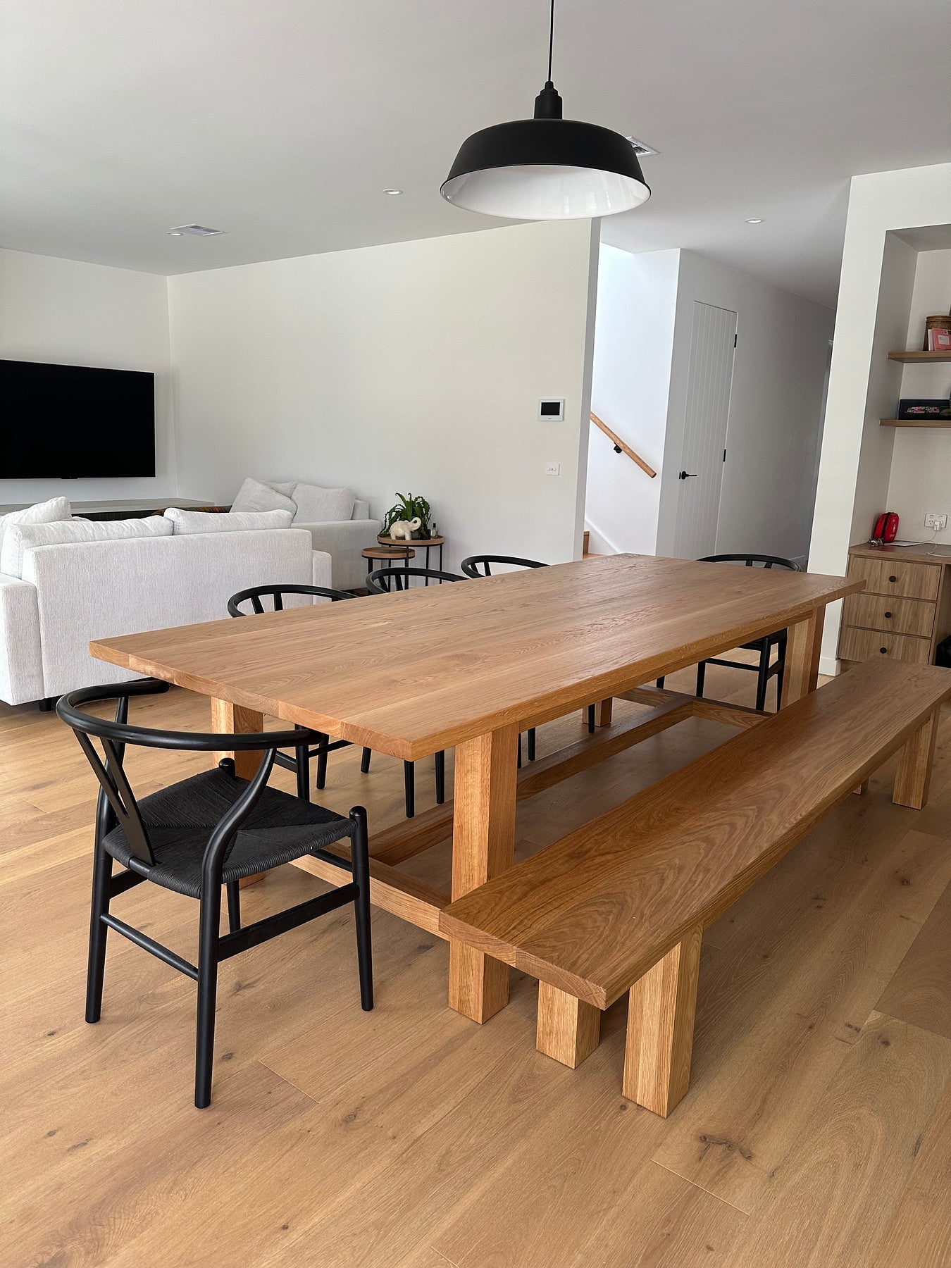 Farmhouse Dining Long Kitchen Table With Bench Narrow Farmhouse