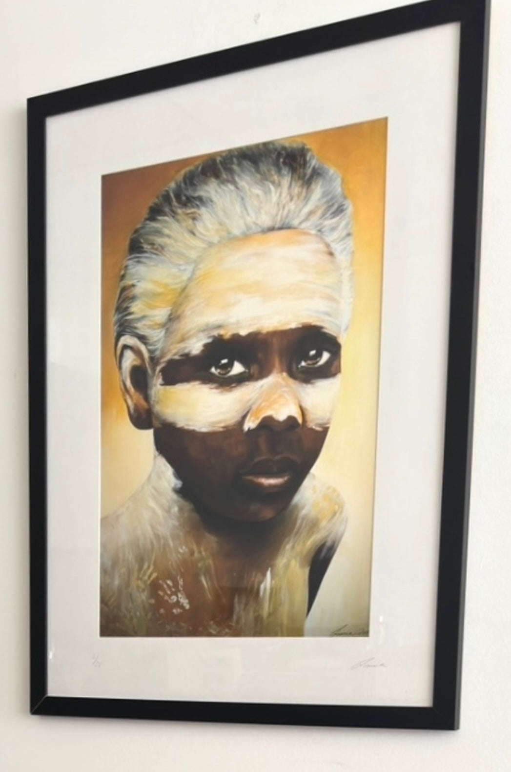 Limited Edition Ochre Boy Framed print by Artist Lionia