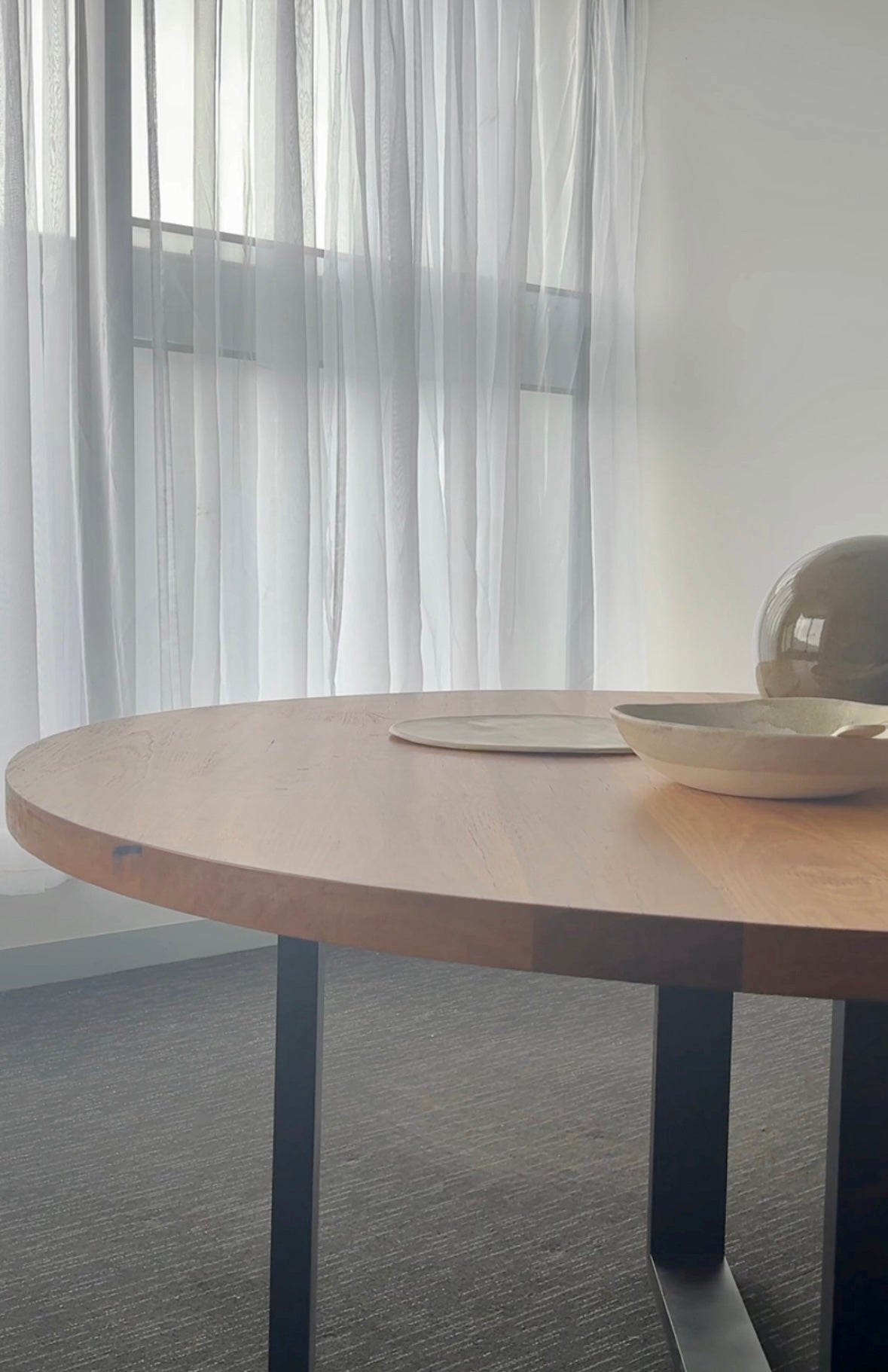 Available Now - Bespoke 1.5m Round Timber Dining Table Blackbutt