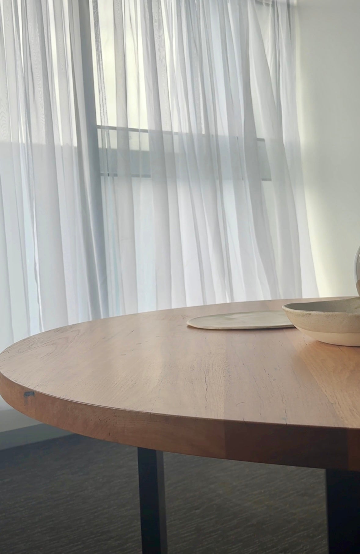 Available Now - Bespoke 1.5m Round Timber Dining Table Blackbutt