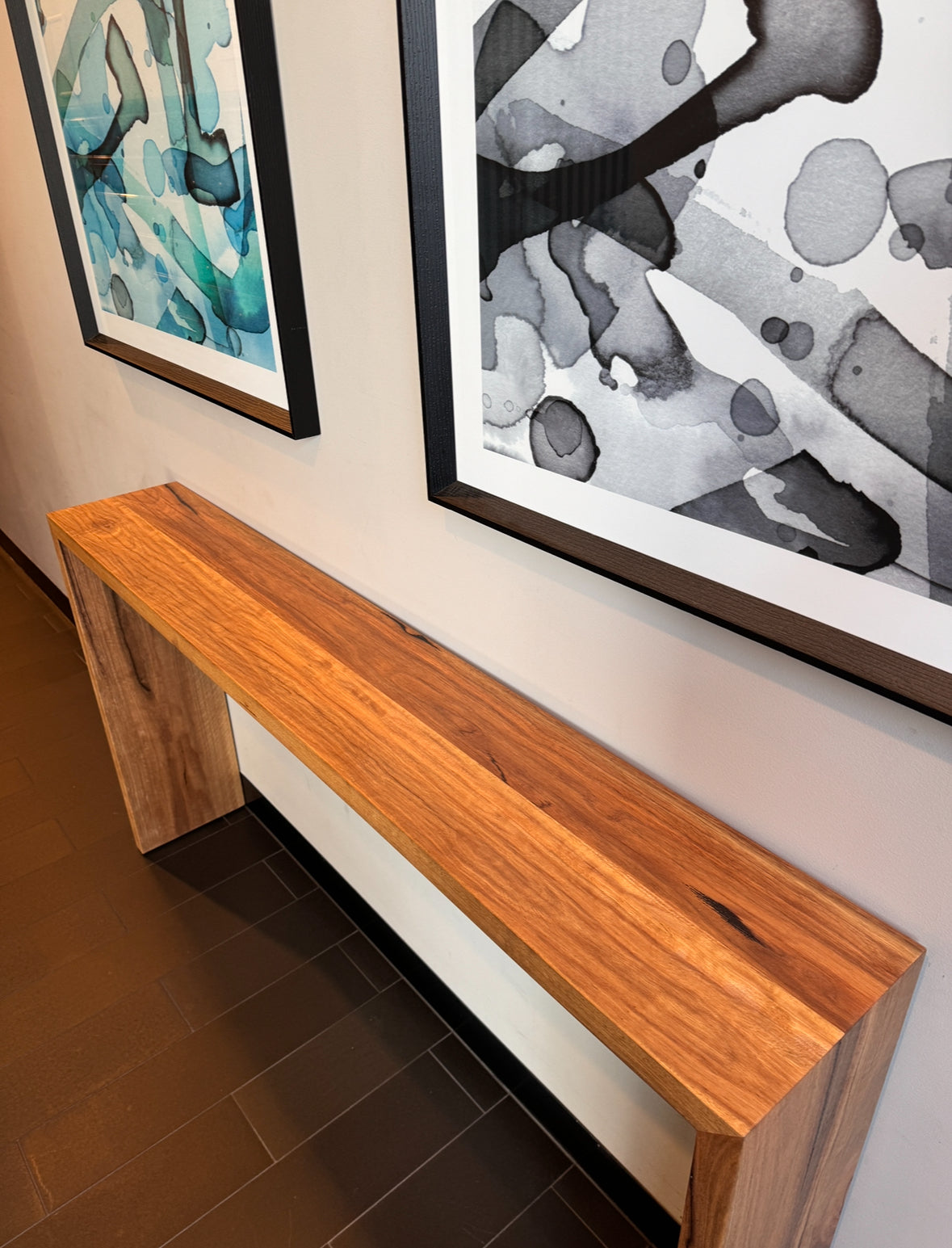 Available Now - Mitred Console Spotted Gum 1505mm L