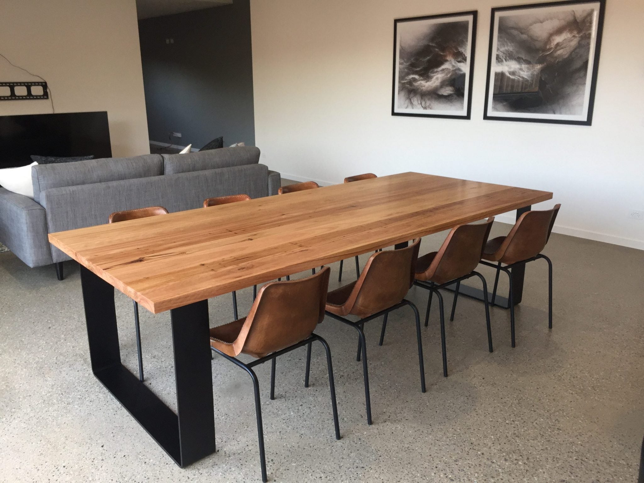 King Dining Table - 110cm W x 240cm L x 76cm H (8-10 people) / Messmate ...