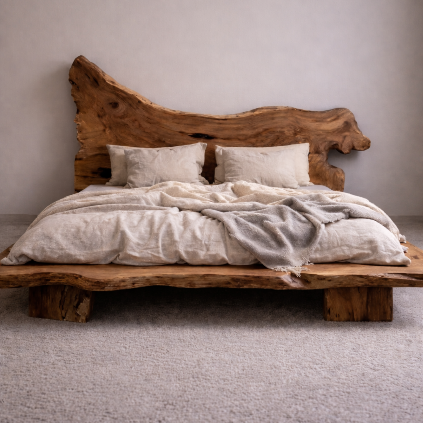 Live Edge Solid Timber Bed