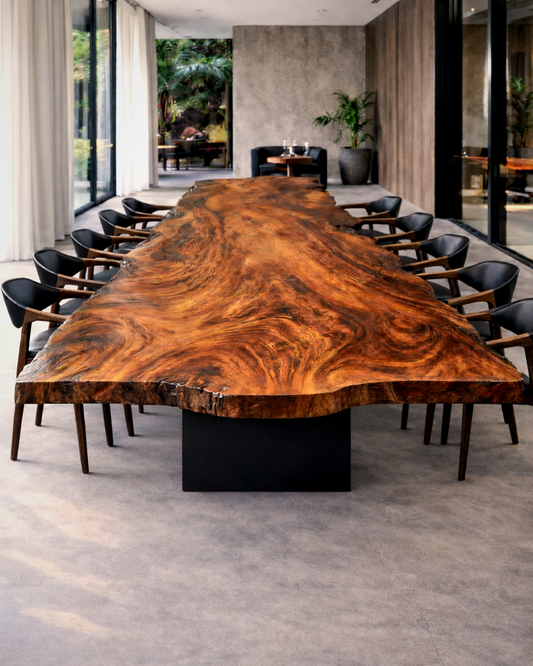 Monkeypod Live Edge Slab Dining Table