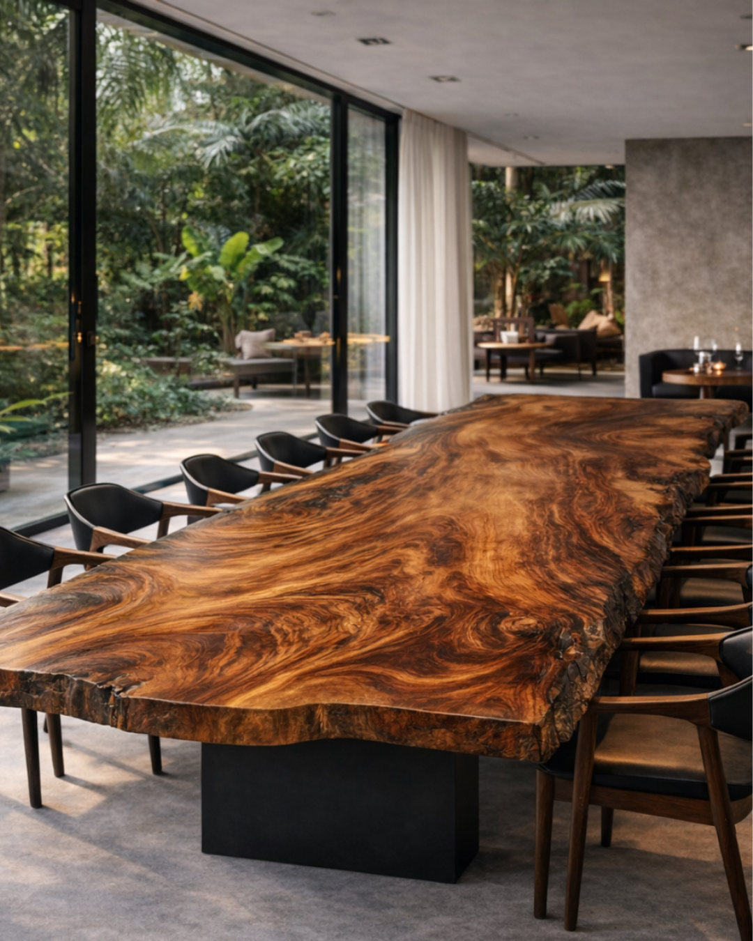 Monkeypod Live Edge Slab Dining Table