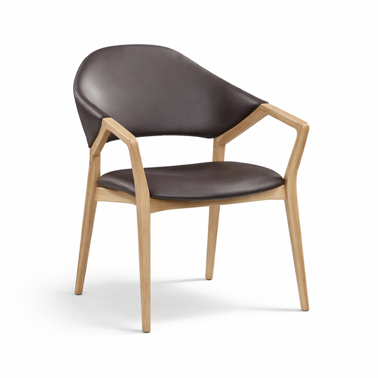 Montclair Dining Chair — Ash with Upholstered Leather Seat