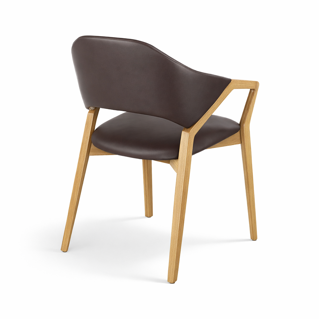 Montclair Dining Chair — Ash with Upholstered Leather Seat