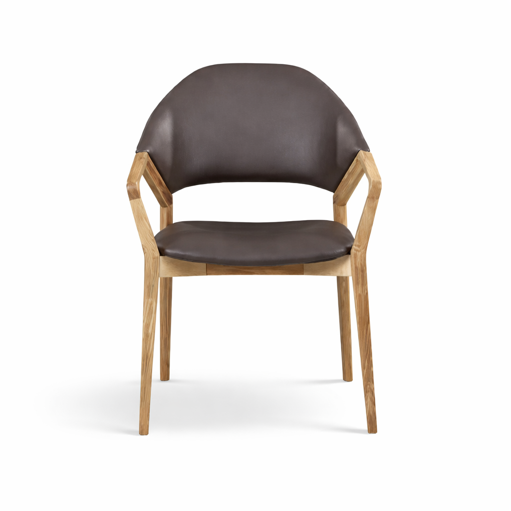Montclair Dining Chair — Ash with Upholstered Leather Seat