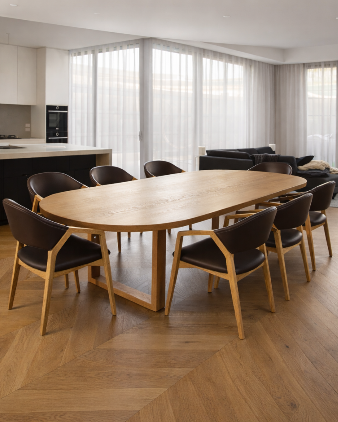 Montclair Dining Chair — Ash with Upholstered Leather Seat