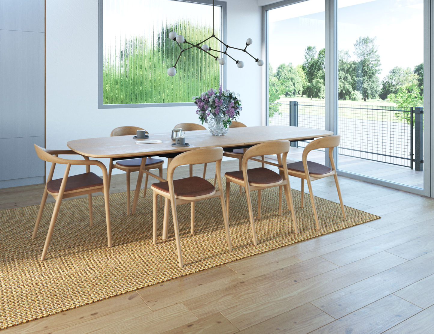 Ava Dining Chair Natural Ash with Tan Padded Seat